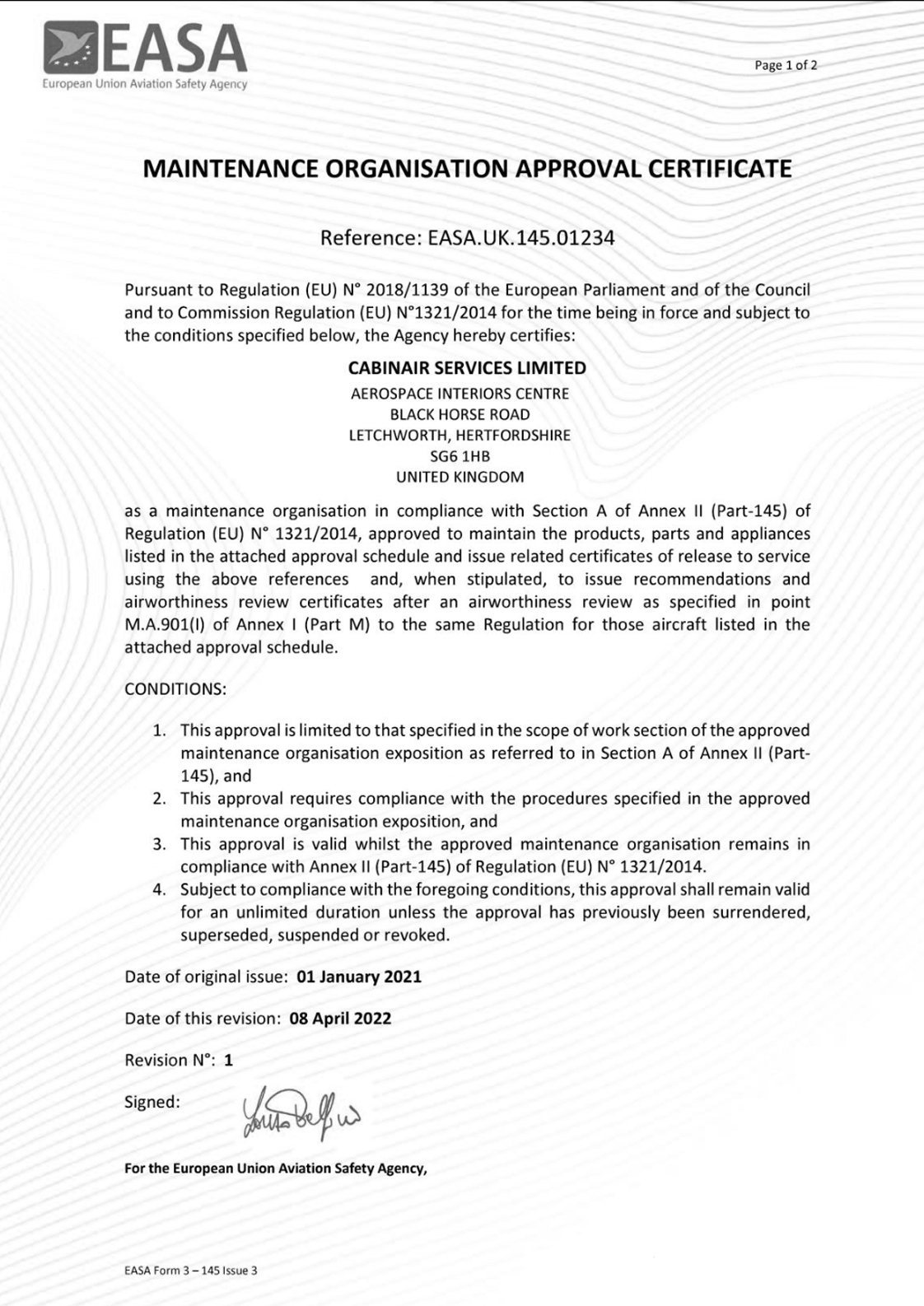 EASA-Part-145-approval